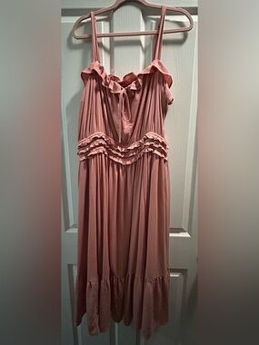 torrid Dusty Rose Ruffle-Trim Maxi Dress